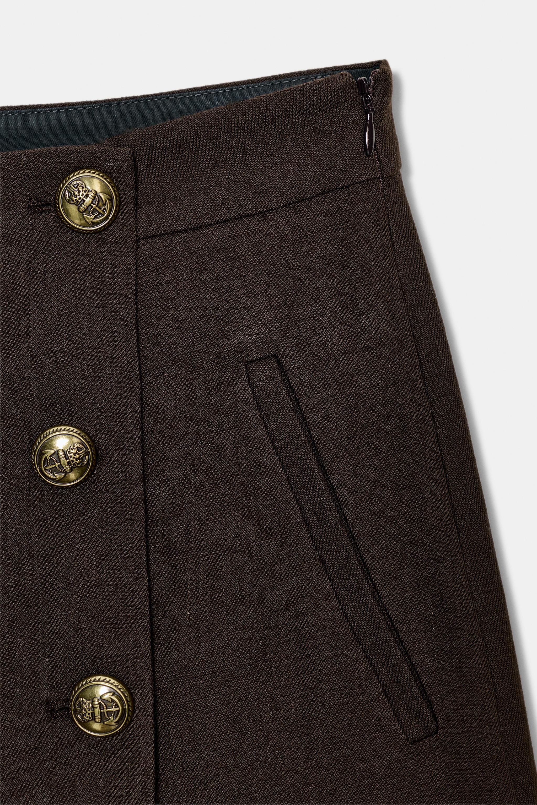 100% WOOL BUTTONED BERMUDA SHORTS ZW COLLECTION